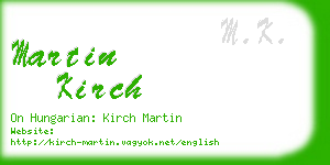 martin kirch business card